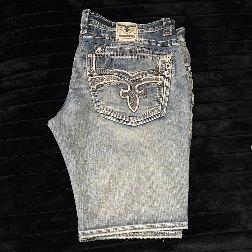 Rock Revival Faded Blue Denim Shorts